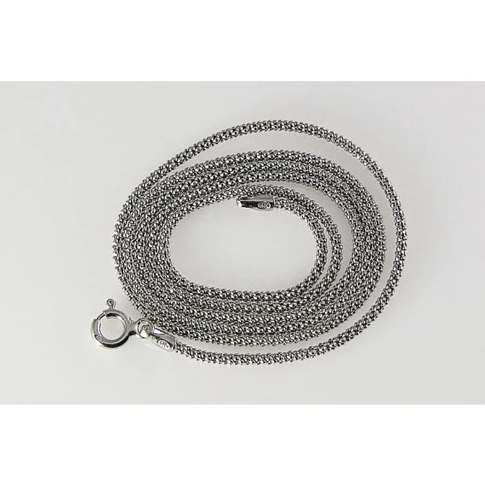 Krótki rodowany łańcuszek splot koreano srebro 925 42 cm