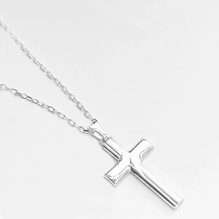 Łańcuszek srebrny ankier z krzyżykiem