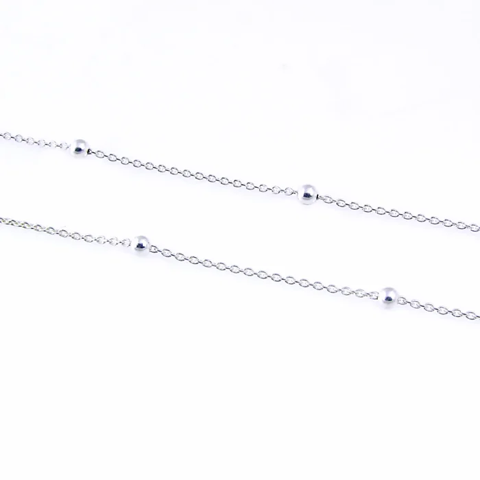 Łańcuszek srebrny z kuleczkami 50 cm