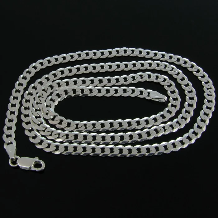 Duży srebrny krzyżyk na łańcuszku 60 cm