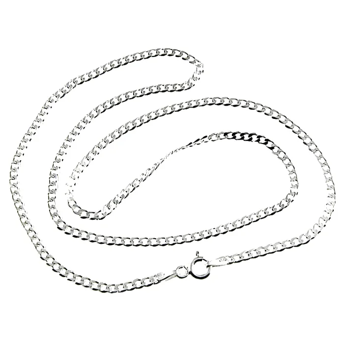 Łańcuszek srebrny pancerka z krzyżykiem 55 cm