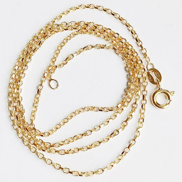 Długi pozłacany srebrny łańcuszek rolo 60 cm