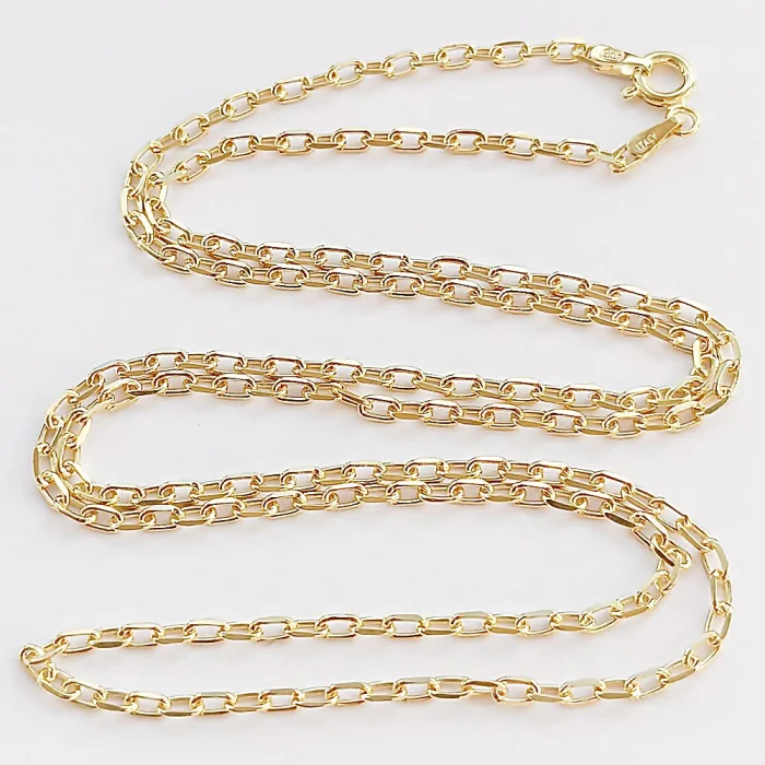 Pozłacany srebrny łańcuszek splot ankier 60 cm