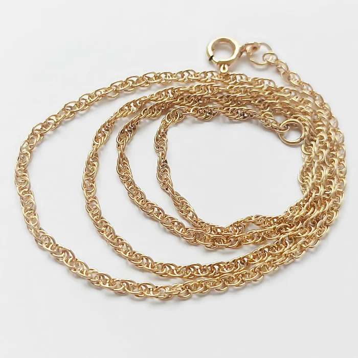 Pozłacany łańcuszek srebrny kręcony 40 cm