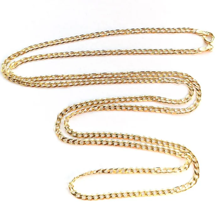 Pozłacany srebrny łańcuszek pancerka 70 cm