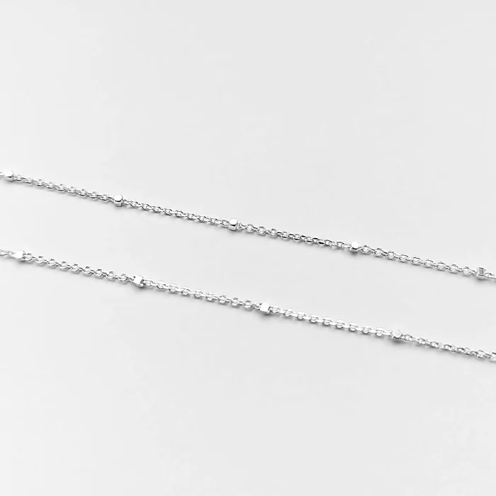 Srebrny łańcuszek modny wzór 50 cm