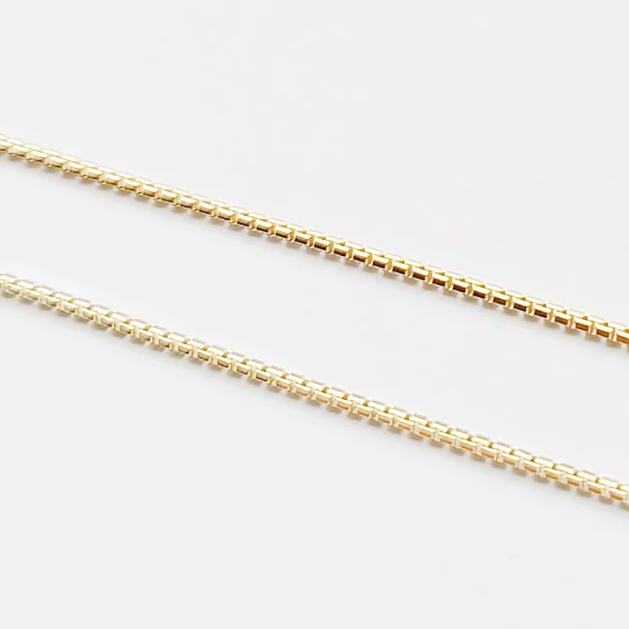 Pozłacany łańcuszek srebrny kostka 55 cm