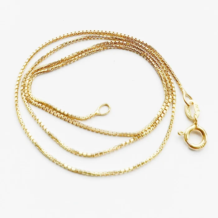 Pozłacany łańcuszek srebrny kostka 55 cm