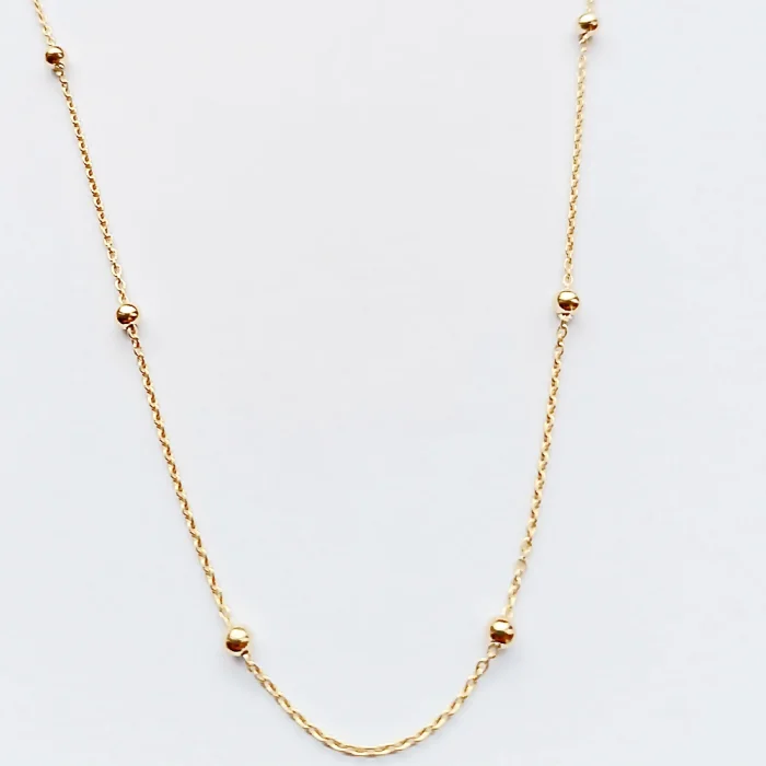 Pozłacany łańcuszek srebrny z kuleczkami 55 cm