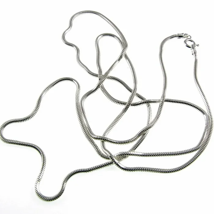 Łańcuszek srebrny żmijka okrągła snake 55 cm