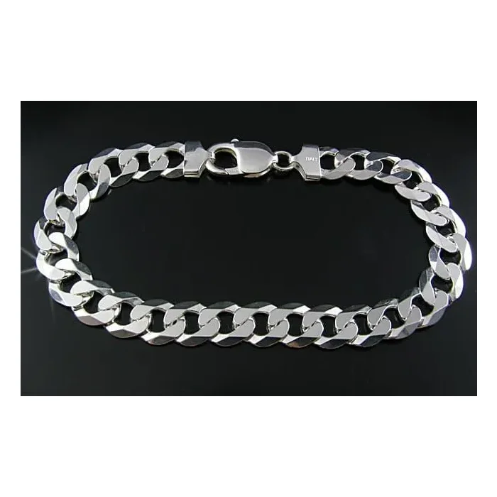 Masywna, gruba bransoleta srebrna pancerka 23 cm