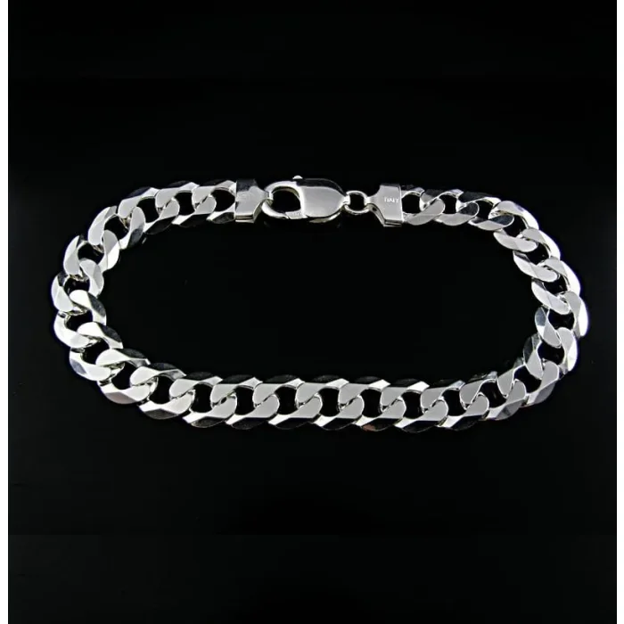 Masywna, gruba bransoleta srebrna pancerka 23 cm