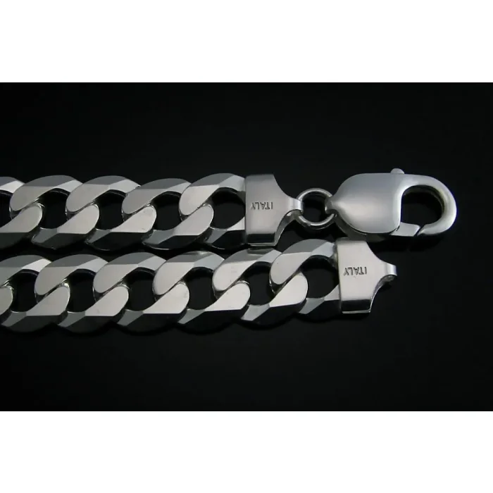 Masywna srebrna bransoleta pancerka gruba 22.5 cm