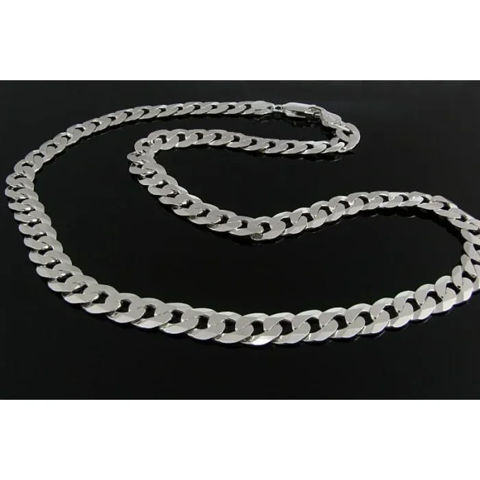 Masywny błyszczący łańcuch srebrny pancerka 55 cm, 0,8 cm