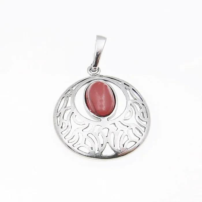 Oryginalny srebrny wisiorek z koralem