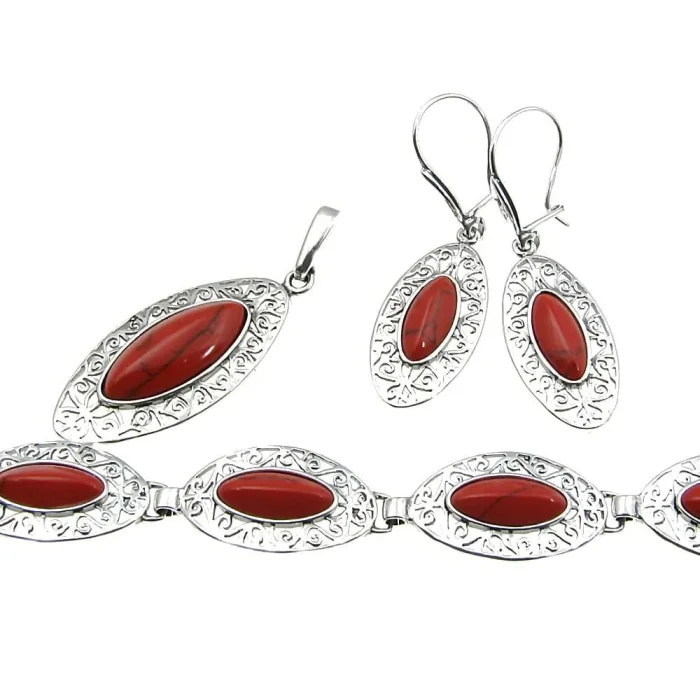 Oryginalny wisiorek srebrny z koralem