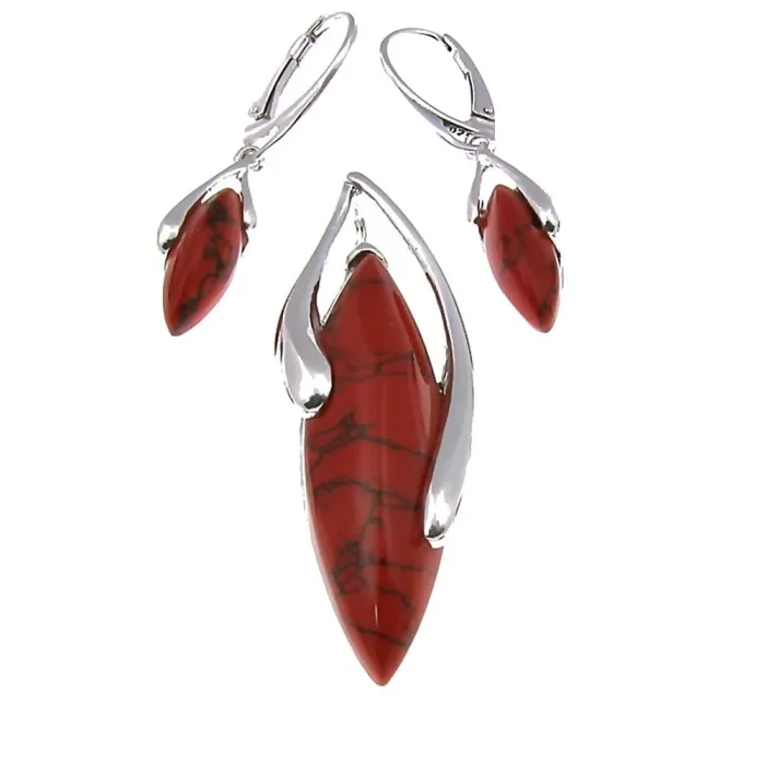 Oryginalny, większy srebrny wisiorek z koralem