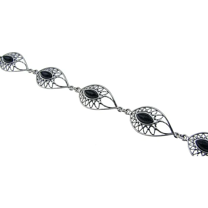 Piękny srebrny komplet z błyszczącą Nocą Kairu