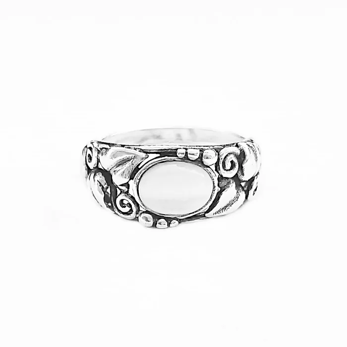 Pierścionek srebrny z szarym rozmiar 12