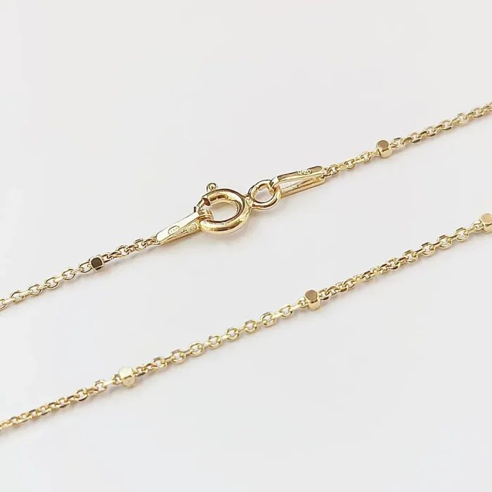 Pozłacany łańcuszek srebrny modny wzór 50 cm