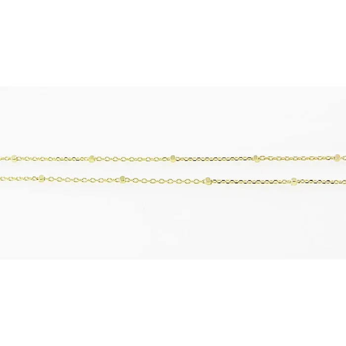 Pozłacany łańcuszek srebrny modny wzór 50 cm