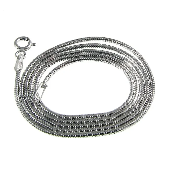 Rodowany włoski łańcuszek żmijka okrągła snake 60 cm