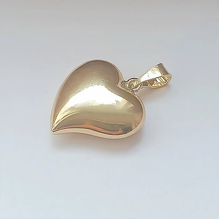 Pozłacane srebrne serce wypukłe