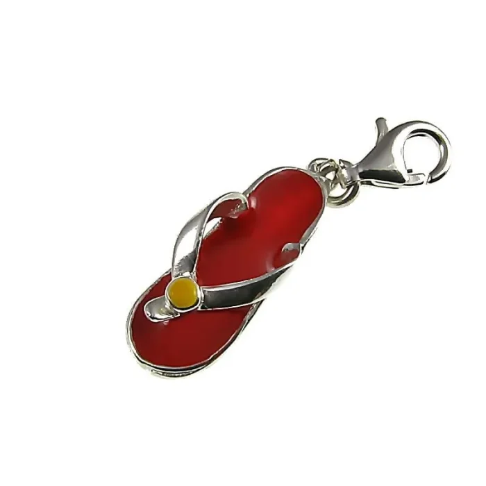 Śliczna zawieszka srebrna charm japonka czerwona