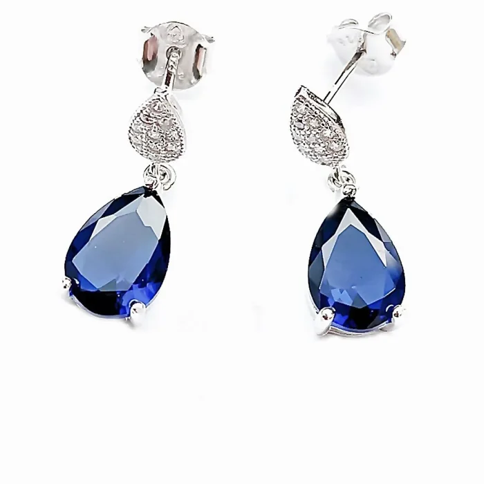 Srebrne kolczyki z szafirkami